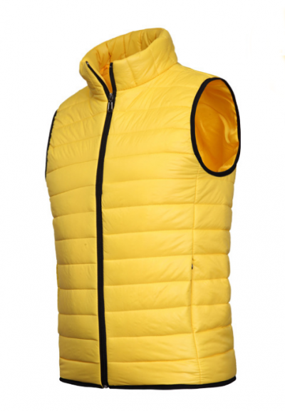 VM001 multicolor down vest is designed and made. The down vest factory is polished and silky for 29 days, and the price of 100% polyester down jacket is warm in winter and winter front view